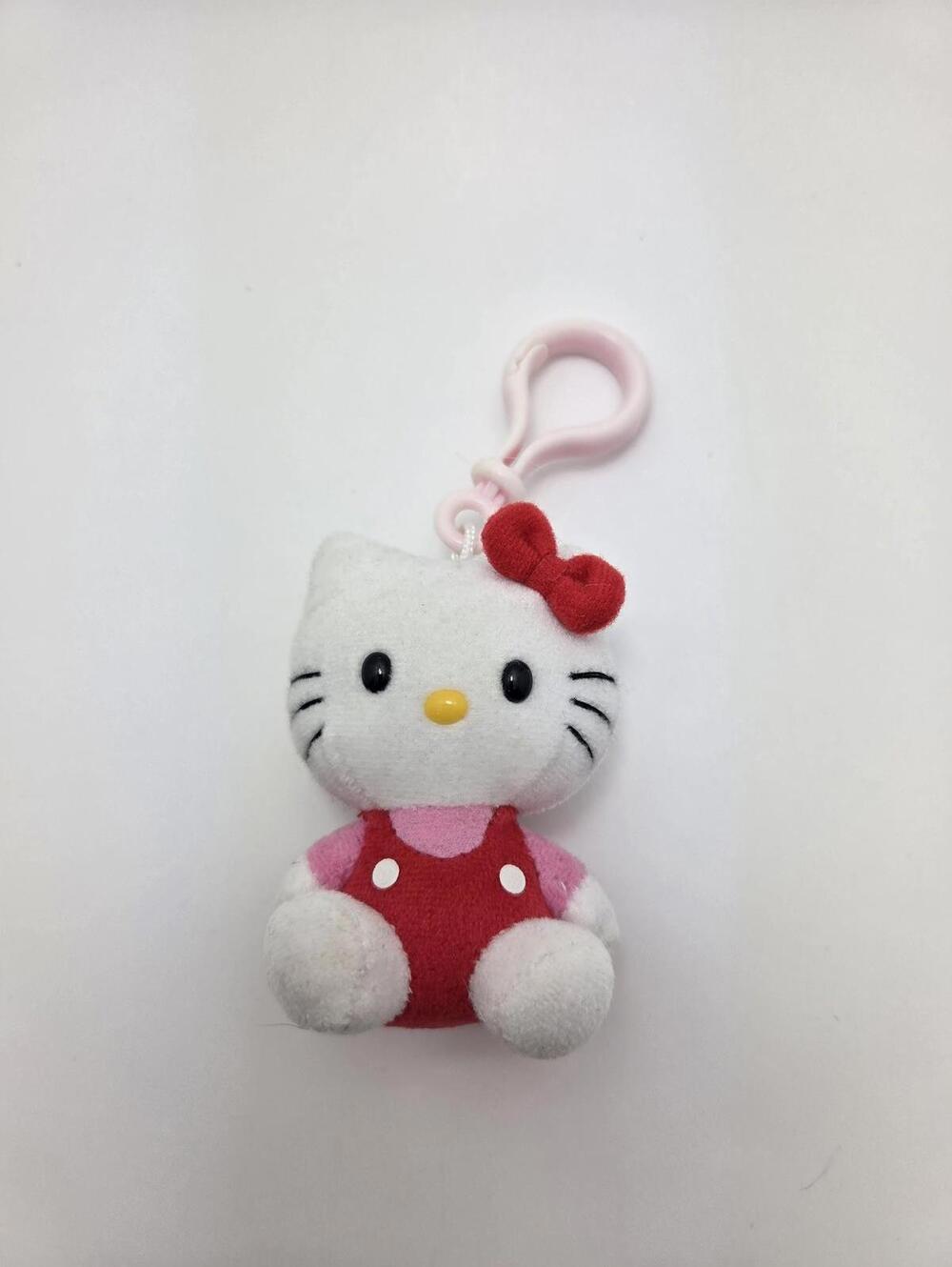 Ty Key Clip “Hello Kitty” the Cat Red Overalls - No Tags (4 inch)